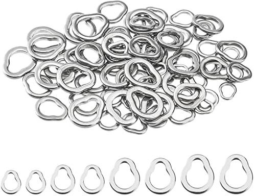 SUPERFINDINGS 80 Stück 4 Größen Edelstahl Swivel Solid Ring Birnenform Angelköder Verbinder Hochfester Solid Ring Line Salzwasser Solid Ring Angeln Süßwasser Schlaufe Für Salzwasser Süßwasser