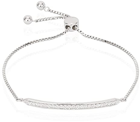 NKlaus Halb Tennisarmband 925 Silber Venezianerkette Größenverstellbar Zirkonia Weiß 11235