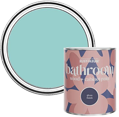 Rust-Oleum Blue Moisture Resistant Bathroom Wood and Cabinet Paint in Gloss Finish - Teal 750ml
