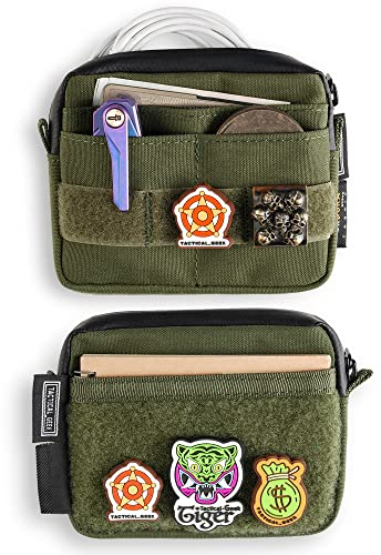 TACTICAL GEEK Storage A3 EDC Pouch Organizer, Nylon Multifunktional Utility Small Tool Pocket, Multi-Purpose Molle EDC Gadget Storage Pouch, Nylon Compact Organizer for Daily Carry Green