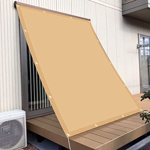 Malla Sombreo Sun Net 8 x 10 m Resistente a Desgarro Impermeable Red De Sombra Reflectante con Cuerdas y Ojal para Invernadero/Balcón/Patio/Techo, Beige