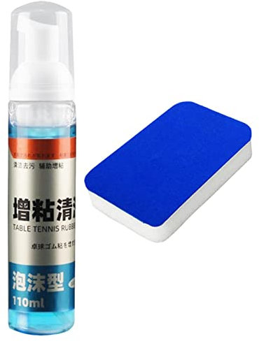 JINGLING Table Tennis Bat Cleaning Set, Table Tennis Rubber Cleaner, 100 Ml Powerful PingPong Cleaning Spray And Sponge, Foam Type Rubber Cleaner Kit