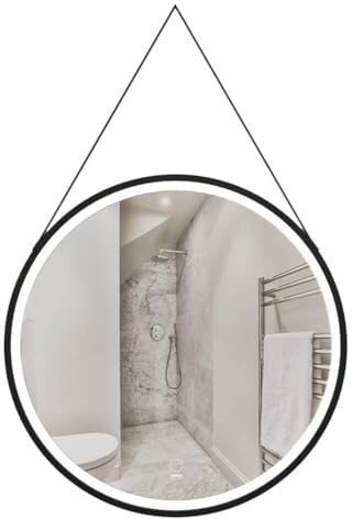 Home Deluxe - LED-Spiegel FIANA - 60 cm - Rund - 3 Verschiedene Lichtfarben - Antibeschlagssystem - 38 Watt Gesamtleistung I Wandspiegel Badspiegel Badezimmerspiegel