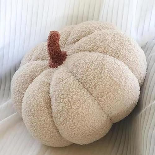 Gluhbirnen Kürbis Überwurfkissen, Kürbis Deko, Kürbiskissen Schlafzimmer Dekoration Dekoration, kürbis Kissen, Halloween deko, Partybevorzugung, 20cm, Milchweiß