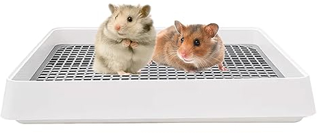 MENAYODA Extra Große Kaninchentoilette, Trainer-Tablett, Häschen-Toiletten-Trainings-Katzentoilette mit Gitter & Toilettenschale für Kaninchen, Meerschweinchen, Ratten, Chinchillas, Lgel, Hamster (S)