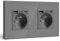 BSEED Double Prise Murale avec USB C PD20W,Prise de courant à Encastrer,16A Prise de Courant Alternatif avec Panneau en Verre,Chargeur Rapide Multiprises avec 1USB C 20W,Idéal pour Maison,Bureau-Gris