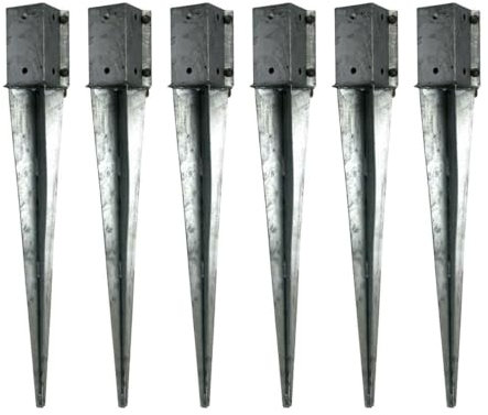 Swiftpost 6 x Fence Post Holder 100mm Drive Down Spike Clamp Grip Galvanised for 100mm x 100mm Posts, 750mm Spike (4 x 30)