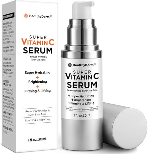 Super Vitamin C Serum for Women Over 70: Niacinamide, Vitamin C, Hyaluronic Acid, Peptides, Vitamin E, Caffeine, Baku0ol, Hydrating, Lifting, Face Wrinkle & Age Spots Reduction