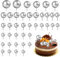 40 Pcs Silver Balls for Cake Decorating - Round Foam Cake Toppers, Mini Cupcake Topper, DIY Insert for Party and Baby Shower Decor