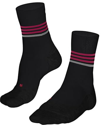 FALKE Damen Laufsocken RU4 Endurance Reflect W SO Baumwolle Funktionsmaterial antiblasen 1 Paar, Schwarz (Black 3001), 39-40