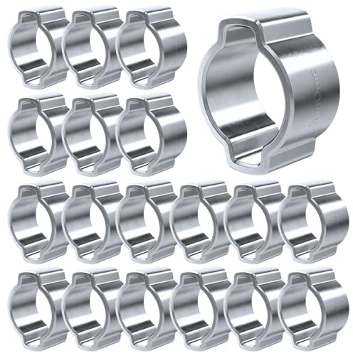 Lumonic I 20x 2-Ohr-Schelle 7-9mm I Stahl Verzinkt I Zweiohrschelle I Schlauchschelle I für Druckluft, Rohrsysteme, Garten, KFZ