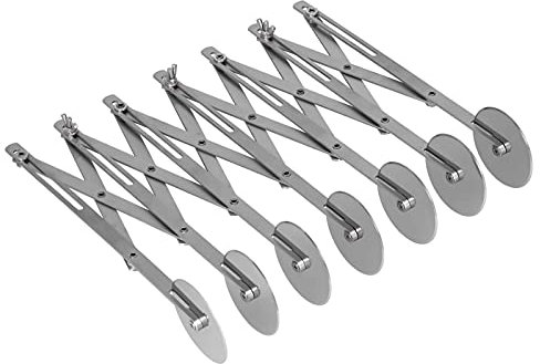 pâte, Pâtes, pizza avec Rouleau Réglable en Acier Inoxydable Poli de qualité Alimentaire pour Pâtisseries, Pâtes, Pizzas et Gâteaux (Couteau à sept roues)