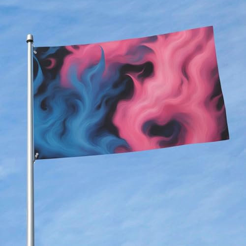 Bandiera stampa fuoco blu e rosso - Bandiera personalizzata moda poliestere 3 x 5 Ft Decorazione esterna per eventi in giardino