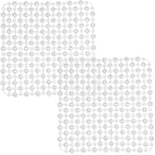 Echehi Lot de 2 Tapis Evier Cuisine, 27 x 27 cm, Tapis Evier à Faire Soi-Même pour Evier de Cuisine, Tapis D'évier à Drainage Tapide pour Vaisselle, Verrerie, Légumes. Transparent