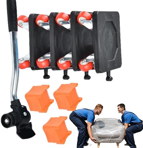 Möbelheber – 4 Stück schwere Anziehhilfe mit Glocke und Dichtung | Möbel-Set für einfaches Gleiten für Sofa, Regal, Backofen, Tisch, Trockner, Bett, Werkzeug