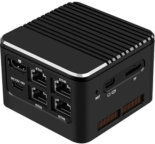 Micro Firewall Appliance, Firewall Mini PC N305(up to 3.8GHz), Mini Desktop Computer Quad 2.5 GbE i226-V LAN,4K Type-C/HD/ Router Netgate for Home/Business, Auto Power On, 16G DDR5 256G SSD(M.2 NVMe)