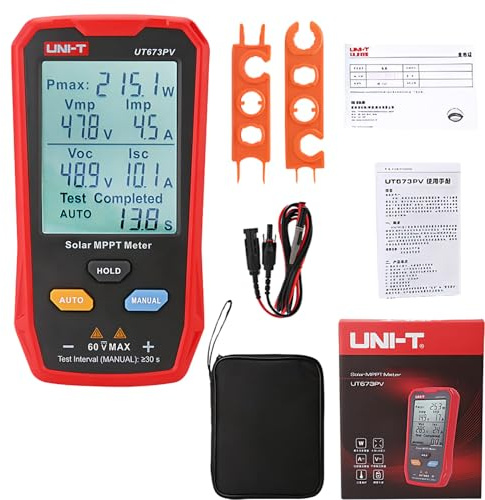 Solarpanel Tester 800W Solar Messgerät, Solar MPPT Leistungsmesser mit LCD-Display, Photovoltaik Solarpanel Tester Leistungsmessgerät