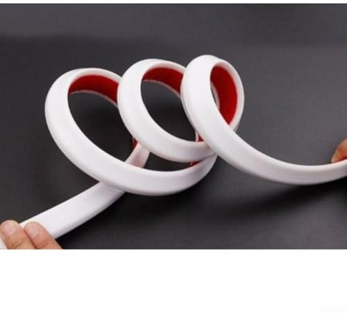 Marchfunny 100CM silicone shower floor water barrier strip for wet rooms, collapsible water dam seal strip designed for shower tray edges and bath surrounds (White)