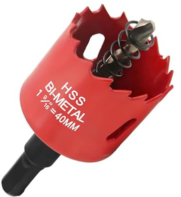Lochsäge 40mm,Schnellarbeitsstahl HSS M42 Bi-Metall Lochsäge mit Trennbarem Bohrer für Holz,Rigips,Trockenbau,Kunststoffe