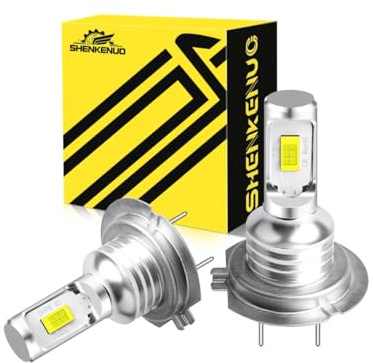 SHENKENUO H7 LED Headlight Bulbs, 55W/6000K LED Headlight Light Bulb, 2PCS | High Performance Super Bright H7 LED Bulb, High/Low Dipped Main Beam Car Replacement Bulbs, For Car, USV