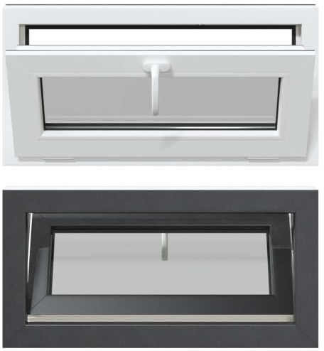 vidaXL Finestra seminterrato RISOR 80 x 40 cm PVC e vetro antracite, design moderno seminterrato, installazione di finestre rettangolari, finestre in PVC resistenti per luce e ventilazione