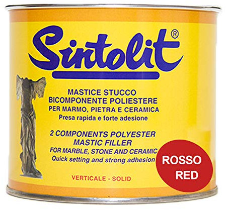 Sintolit mastice stucco bi componente colore Rosso Verona verticale per marmo