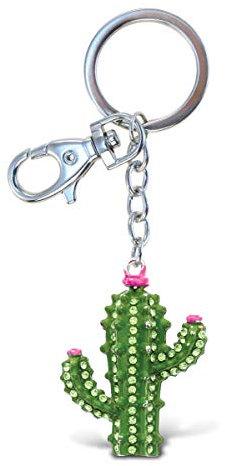 Cota Global – Grün und Pink Kaktus Sparkling Schlüsselanhänger Charm – 16,5 cm – Art. # 6685
