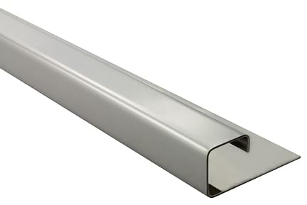 Quadrat Edelstahlschiene Fliesenprofil Fliesenschiene Edelstahl V2A L250cm 12mm glänzend
