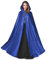 BEAUTELICATE Umhang Damen mit Kapuze Satin Cape Mantel Lang für Hochzeit Brautkleid Fasching Halloween Kostüm Mittelalter Robe Vampir Hexen (Königsblau, Einheitsgröße)