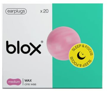 BLOX Ohrstöpsel - Wachs - 10 Paar - Quiekugeln - Gehörschutz - Schlaf - Konzentration - 24 SNR - Quies Kugeln