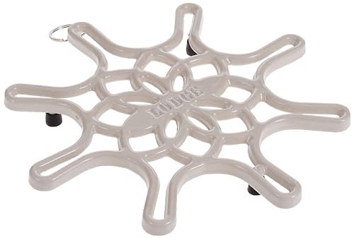 Lodge EC8ST13 Enameled Cast Iron Skillet Trivet, 8 Inch, Oyster White