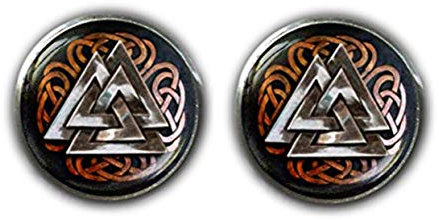 Bloody devil Valknut Manschettenknöpfe, Odins Cufflinks, Wikinger Valknut Manschettenknöpfe, nordische Wikinger Runen Magische Symbole Rune Nordique Odin Herren Manschettenknöpfe