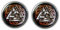 Bloody devil Valknut Manschettenknöpfe, Odins Cufflinks, Wikinger Valknut Manschettenknöpfe, nordische Wikinger Runen Magische Symbole Rune Nordique Odin Herren Manschettenknöpfe