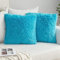 MIULEE 2er Set Kissenbezüge Künstlich Pelz Sofakissen Dekorative Dekokissen Kuschelkissen Plüschkissen Kuschelig Couchkissen Superweich Kissen Flauschig Kissenbezug für Sofa 40x40 cm Hellblau