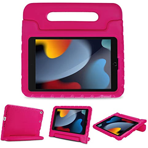 ProCase Kinder Hülle mit Kickstand für iPad 10.2 Zoll/iPad Pro 10.5 Zoll/iPad Air 3rd 10.5 Zoll, Ultra Leicht Stoßfest Robust Kind Schutzhülle Umwandelbar Handgriff Handle Standfunktion -Magenta