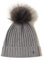 SANSUILOKE 100% Kaschmir Strickmütze für Frauen Pelz Pom Pom Mütze für Damen Cuffed Beanie Reines Kaschmir Strickmützen für kaltes Wetter Gr. Einheitsgröße, grau