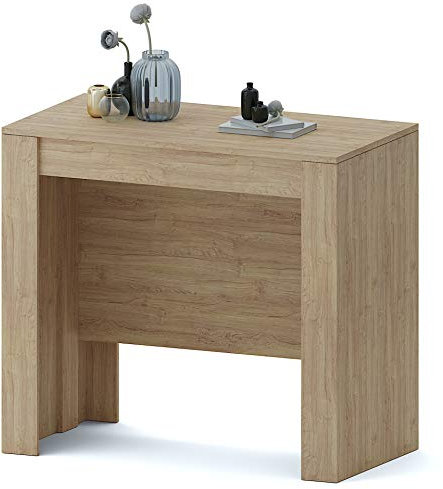 Arreditaly Tavolo Consolle Allungabile Oslo Fino A 2.37 Metri, Tavolo 10 Posti Salvaspazio Multiposizione, Design Moderno Ed Elegante, Consolle Per Casa E Ufficio, 78 x 51 x 90 cm, Colore Rovere