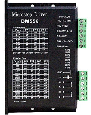 Driver passo-passo digitale CNC DM556 controller motore passo-passo 2-fase driver 20-50V DC max 5.6A 128 suddivisione per Nema 23, 24 e Nema 34 motore passo-passo