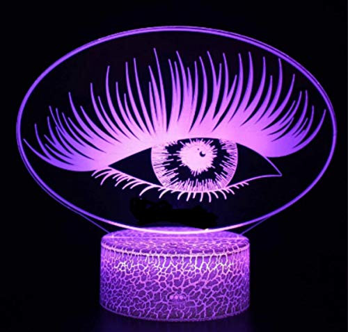 Jinson well 3D Auge Lampe optische Illusion Nachtlicht, 7 Farbwechsel Touch Switch Tisch Schreibtisch Dekoration Lampen mit Acryl Flat ABS USB Kabel Spielzeug