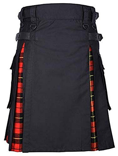 Kilt Rock Neue Männer Verstellbare Taille Casual Rock Hose Solid Plaid Punk Hip-Avantgarde Herren Mode Schottland Hosen Scottish Kilt L Redplaid