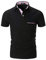 APAELEA Poloshirt Herren Kurzarm Einfarbig Freizeit Plaid Spleißen Golf T-Shirt,A-Schwarz,M
