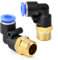 TAILONZ PNEUMATIC Raccords coudés mâles 4mm OD tube x 1/4 BSP Push to Connect PL4-02 (Pack de 10)