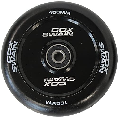 Cox Swain 2 STK. X-385 High End 100mm Stunt Scooter Rollen Alu Core - ABEC 11 Lager, Black/Black Hollowcore
