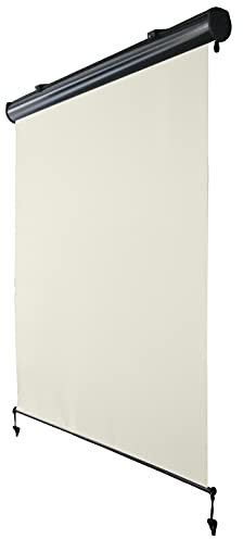 HORI Senkrechtmarkise Außen mit Handkurbel - Vertikalmarkise für Balkon, Terrasse & Wintergarten - Sicht- & Sonnenschutz - Außenrollo zur Deckenmontage, Hängend | 140 x 250 | Beige