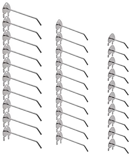 Jbanton 30 Pcs Ganci per Pannelli Forati, Ganci per Pannelli, Strumento Gancio per Pannell, per tabellone, scaffali del supermercato, negozio di ferramenta, scaffale, officina
