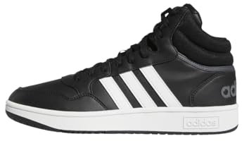 adidas Herren Hoops 3.0 Mid Lifestyle Basketball Classic Vintage Shoes Schuhe, Core Black/Cloud White/Grey Six, 44 2/3 EU