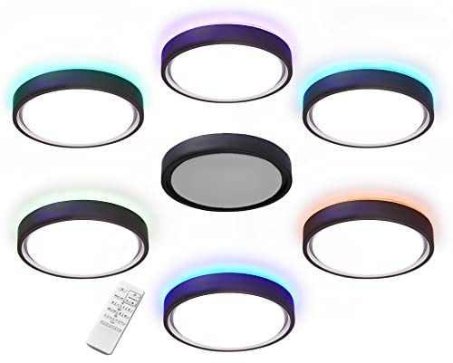 Northpoint LED Deckenleuchte Deckenlampe 23W mit farbiger Hintergrundbeleuchtung und integriertem Bewegungsmelder für Innen