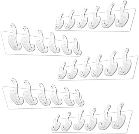 NAUXIU 5 Stück HakenSelbstklebend,Selbstklebende Haken, Klebehaken ohne Bohren, Kleiderhaken ohne Bohren, selbstklebende Haken, Handtuchhaken, transparente Kleiderhaken, Wand-Bademantelhaken