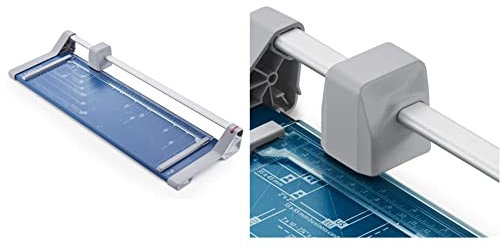 Dahle 508 Papierschneider Modell 2020 (6 Blatt Schneidleistung, bis DIN A3) blau & 985 Ersatz-Messerkopf (passend für Dahle Papierschneider 507/508 – nur für Modell 2020)