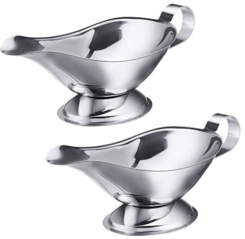 Westmark Lot de 2 bols à sauciène/saucière, bec anti-goutte, volume de remplissage : 120 ml, acier inoxydable argenté, 622722E3